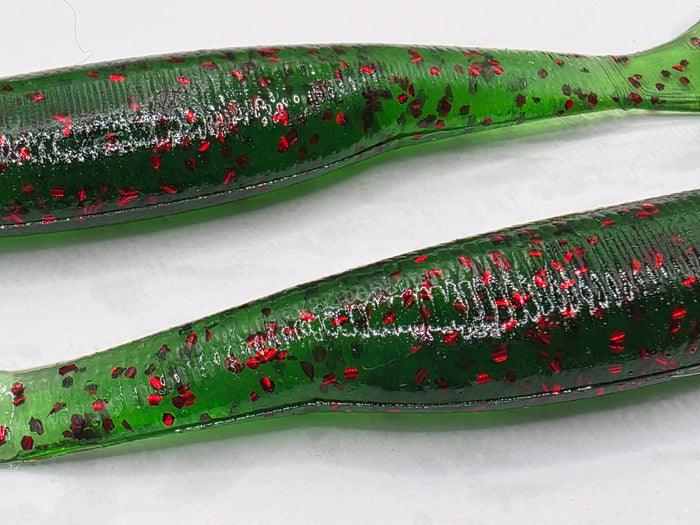 4" Green Red Flake Swimbait (7-pk)