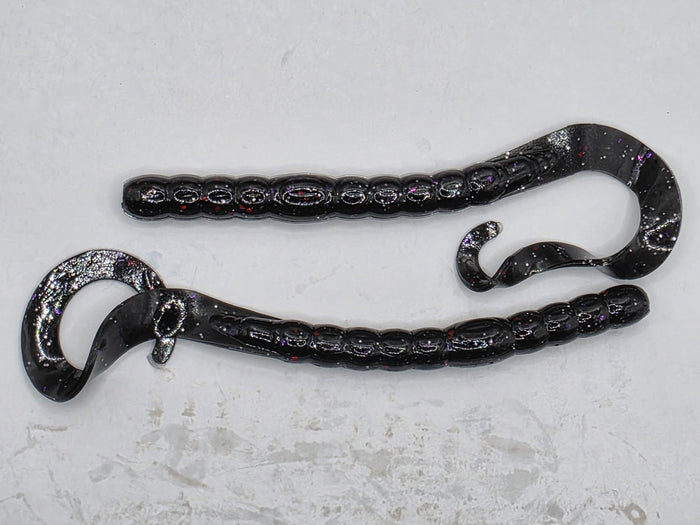 4" Black Red Flake Ribbon Tail (6-pk)