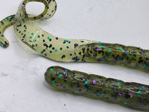 4" Green Pumpkin Ribbon Tail (10-pk)