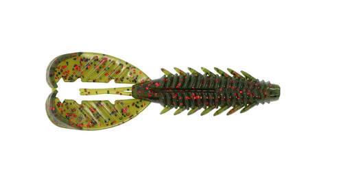 Fishing lure resembling a crawfish on a white background