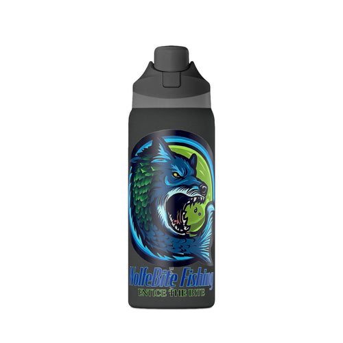 32oz Insulated Water Bottle — WolfeBite Fishing Logo Stainless Travel Bottle