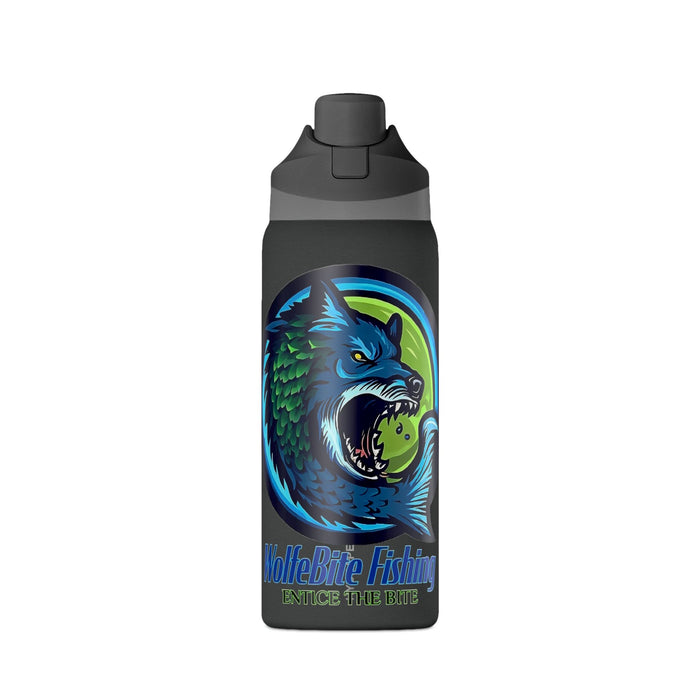 32oz Insulated Water Bottle — WolfeBite Fishing Logo Stainless Travel Bottle